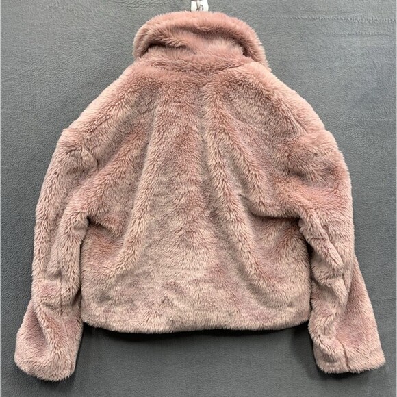 Free People Pink Faux Fur Coat Women's Size S Fluffy Cropped Jacket Boho Chic - Picture 3 of 11